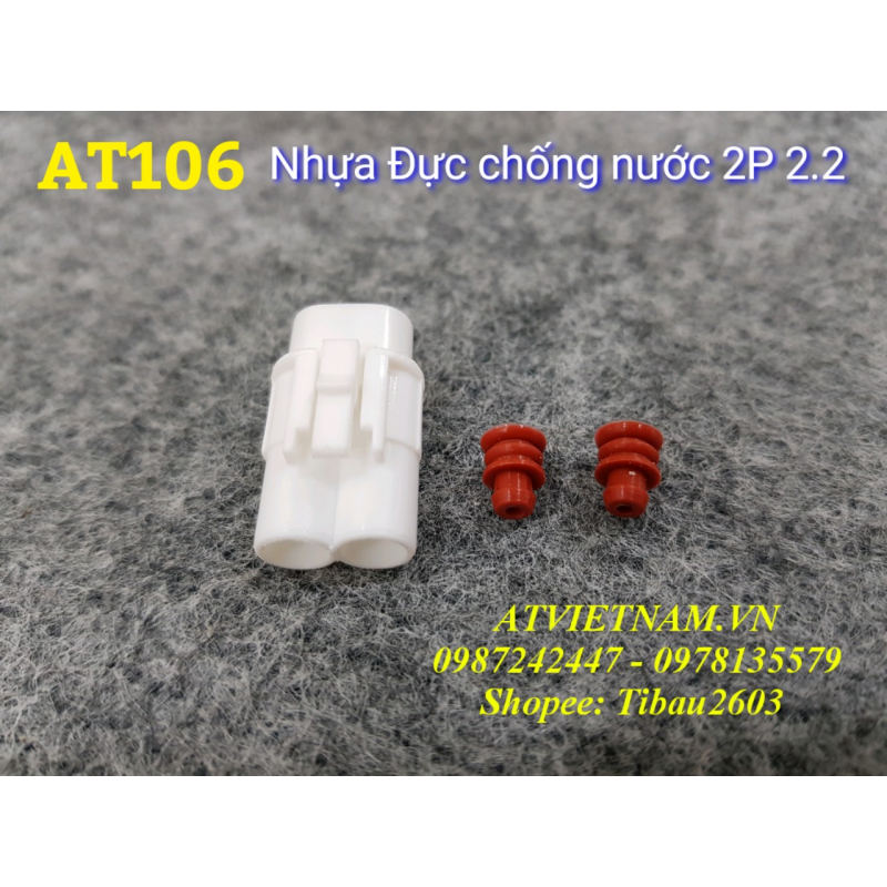 Nhựa Đực 2 Lỗ Chống Nước 2P - AT106 ( Bịch 10 cái)