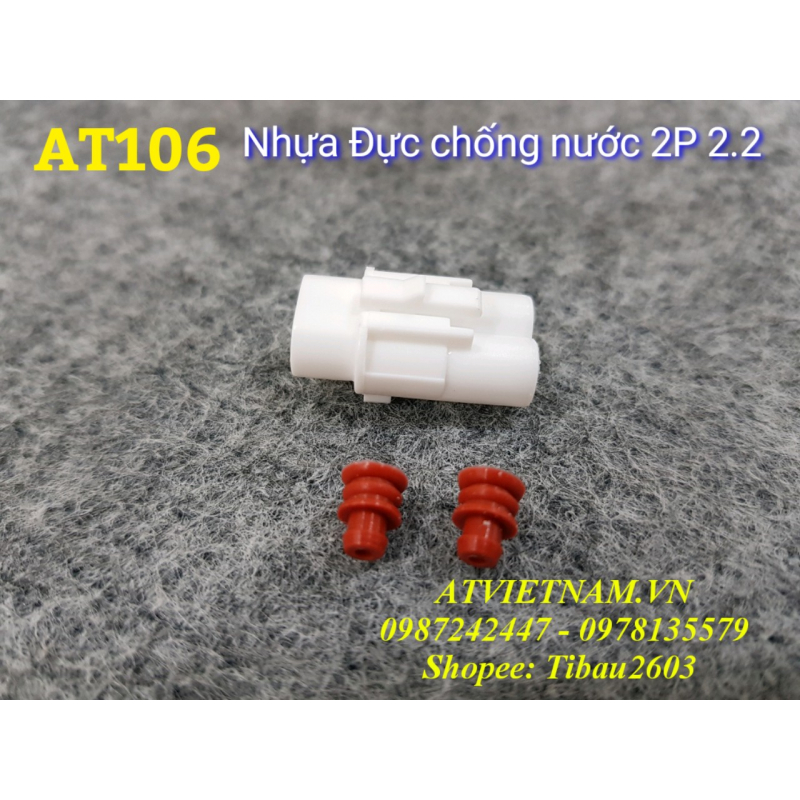 Nhựa Đực 2 Lỗ Chống Nước 2P - AT106 ( Bịch 10 cái)